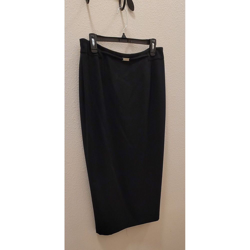 Liz Claiborne 14 Floor Length, Formal Black Skirt. Zipper Back Slit In Back.